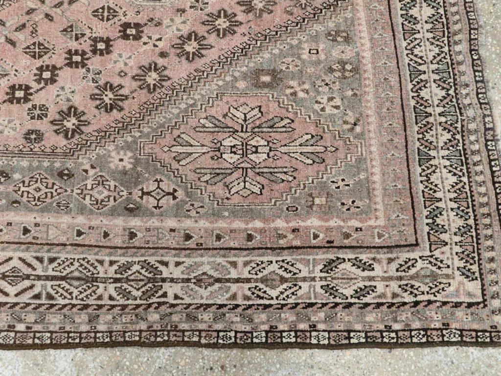 Wool Early 20th Century Persian Shiraz Accent Rug For Sale