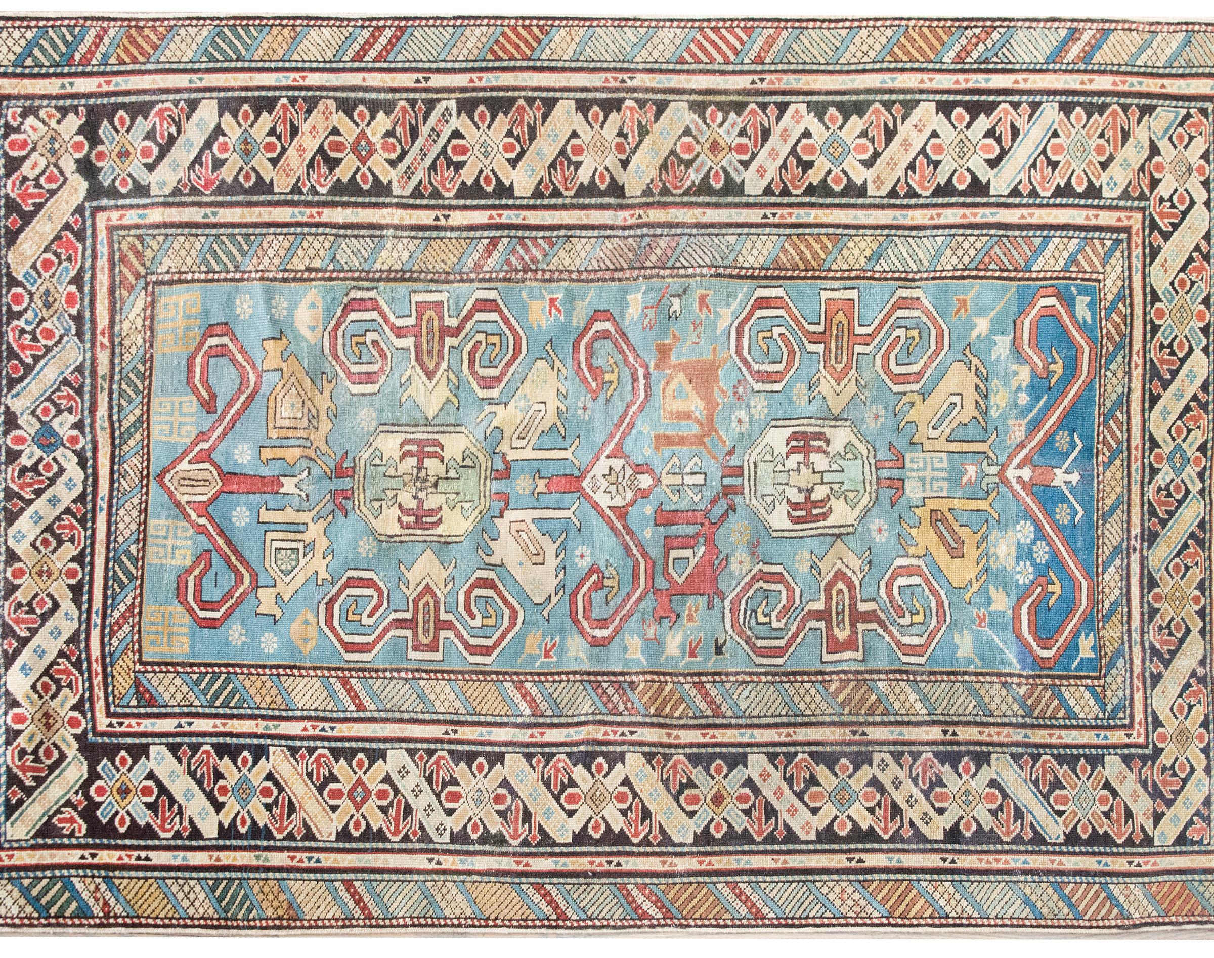 Tribal Early 20th Century Persian Shirvan Rug For Sale
