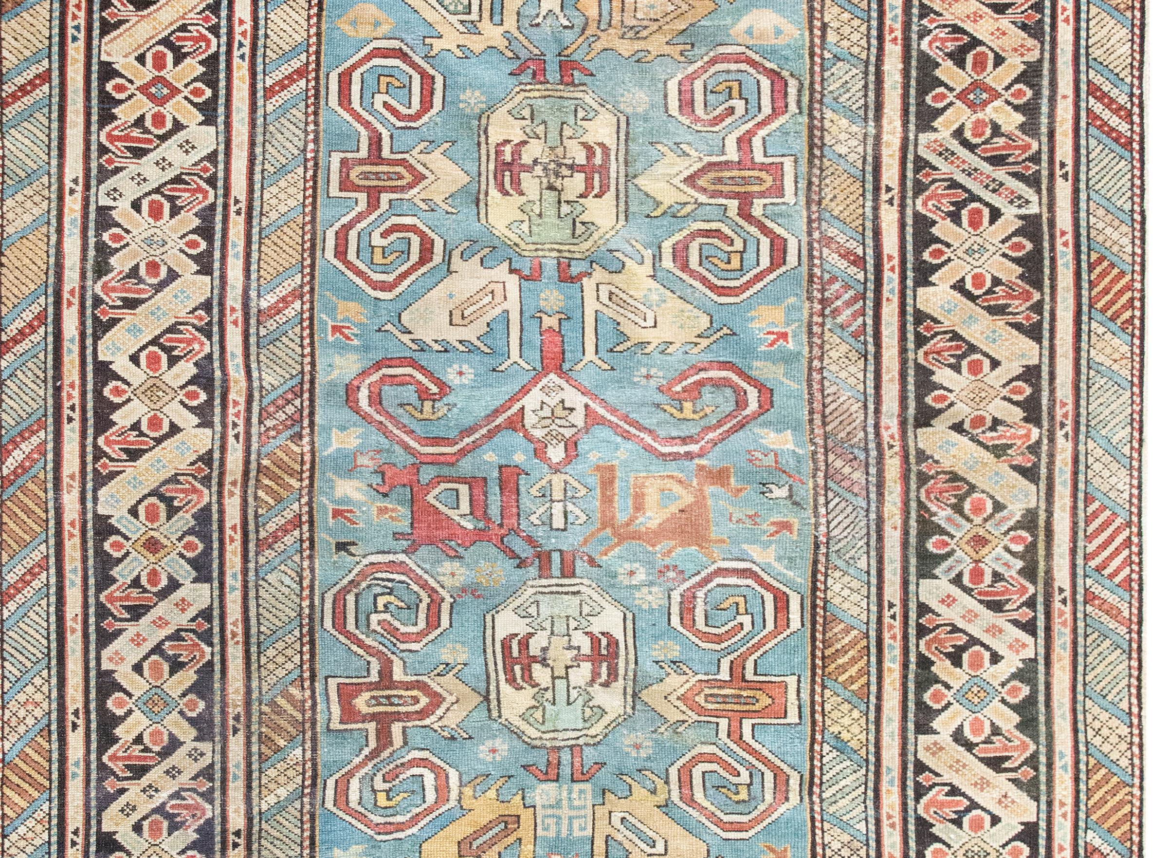 Hand-Knotted Early 20th Century Persian Shirvan Rug For Sale