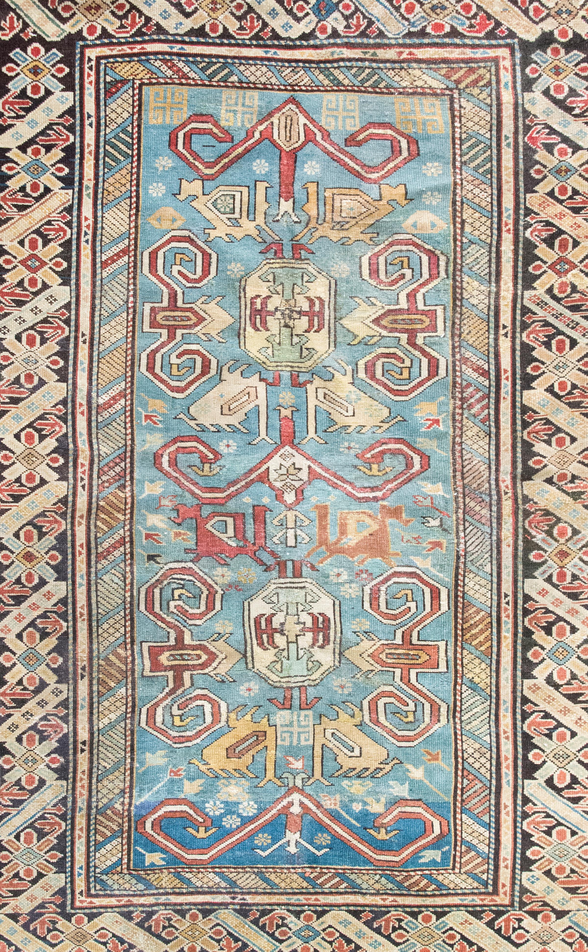 Wool Early 20th Century Persian Shirvan Rug For Sale