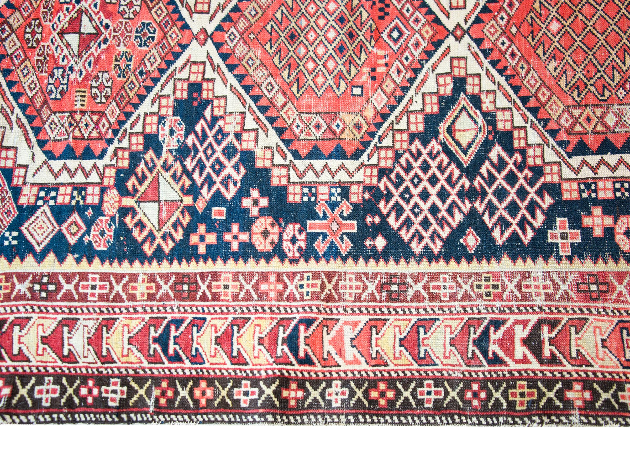 Hand-Knotted Early 20th Century Persian Shriven Rug For Sale