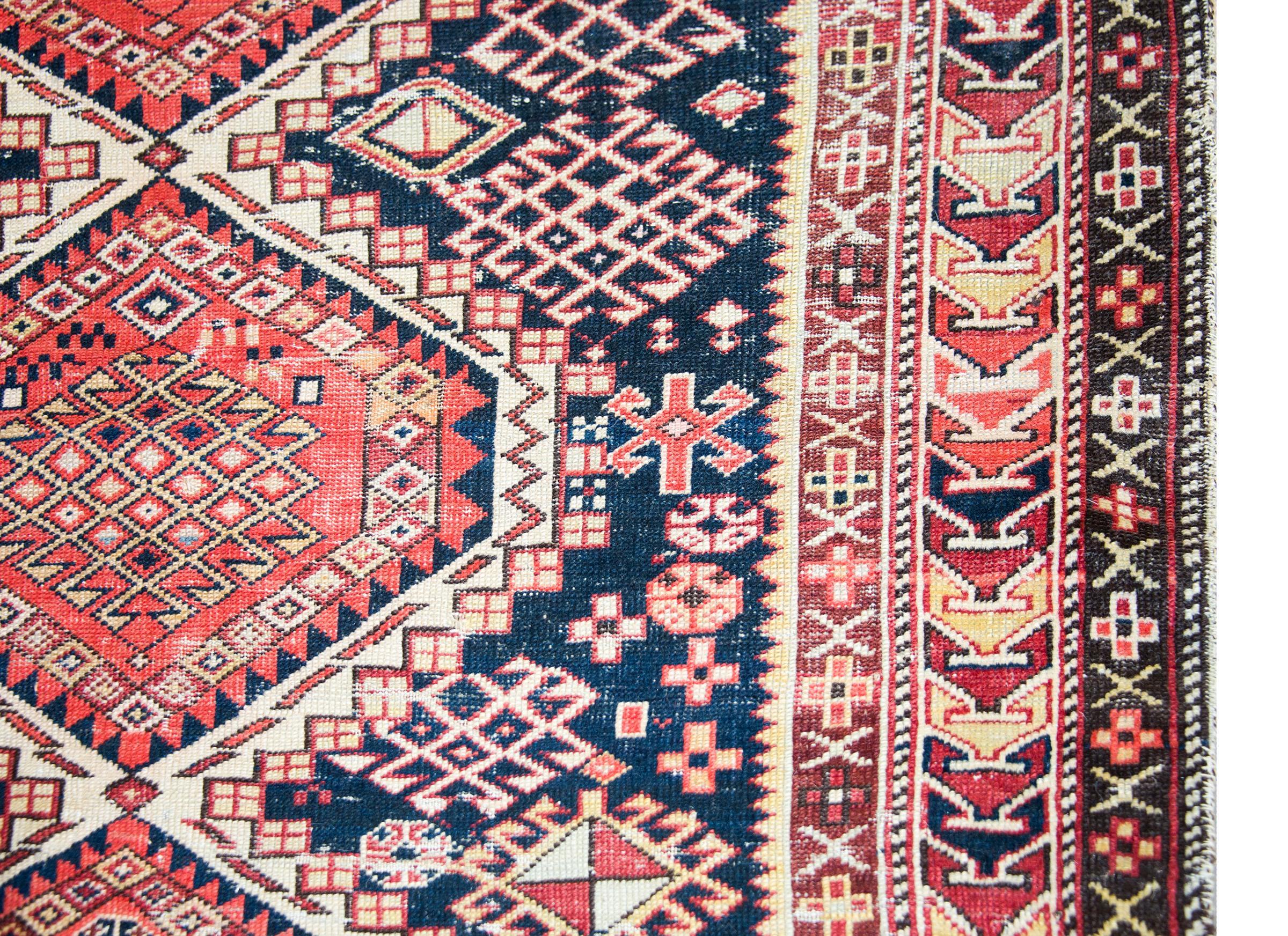 Wool Early 20th Century Persian Shriven Rug For Sale
