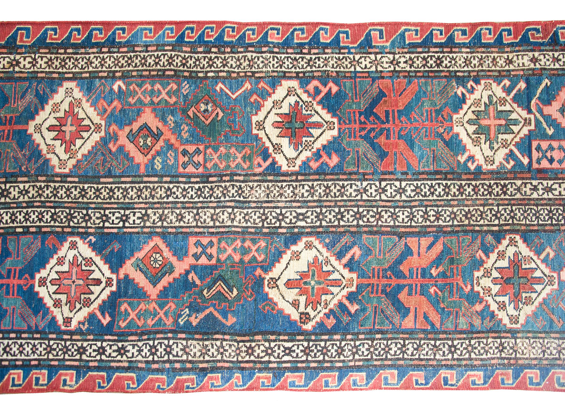 Wool Early 20th Century Persian Soumak Runner For Sale