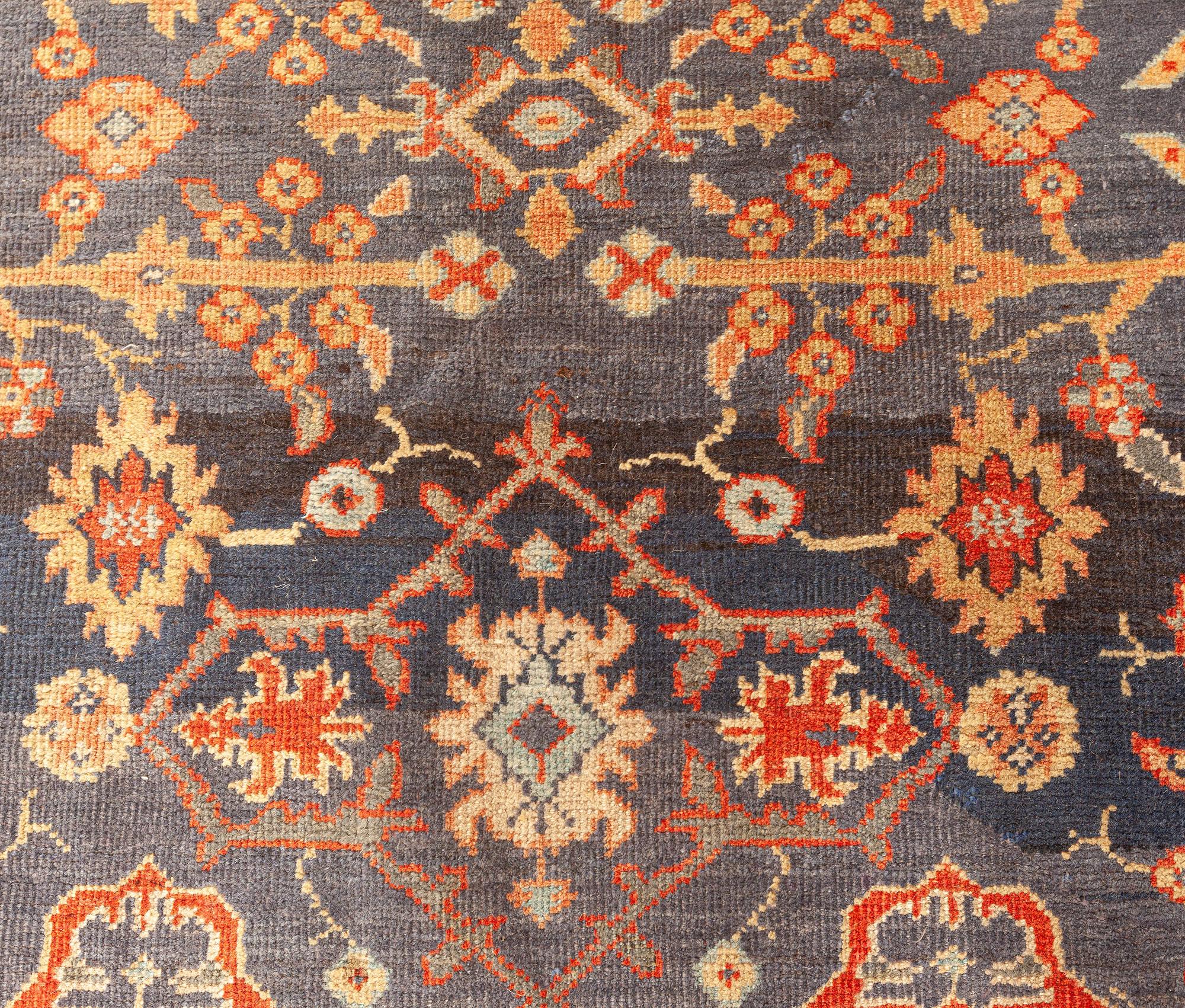 Hand-Knotted Early 20th Century Persian Sultanabad Botanic Rug For Sale
