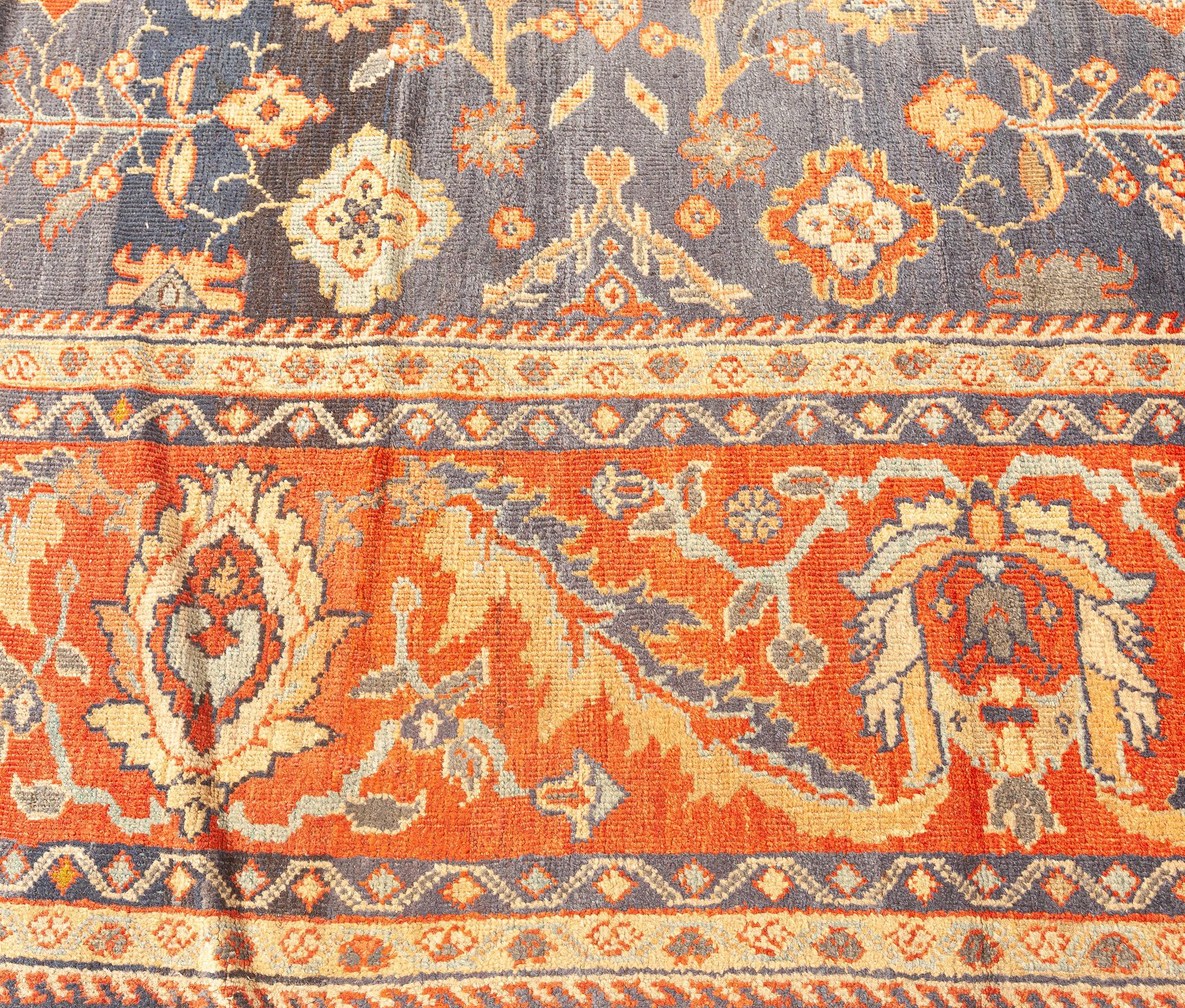 Early 20th Century Persian Sultanabad Botanic Rug For Sale 1