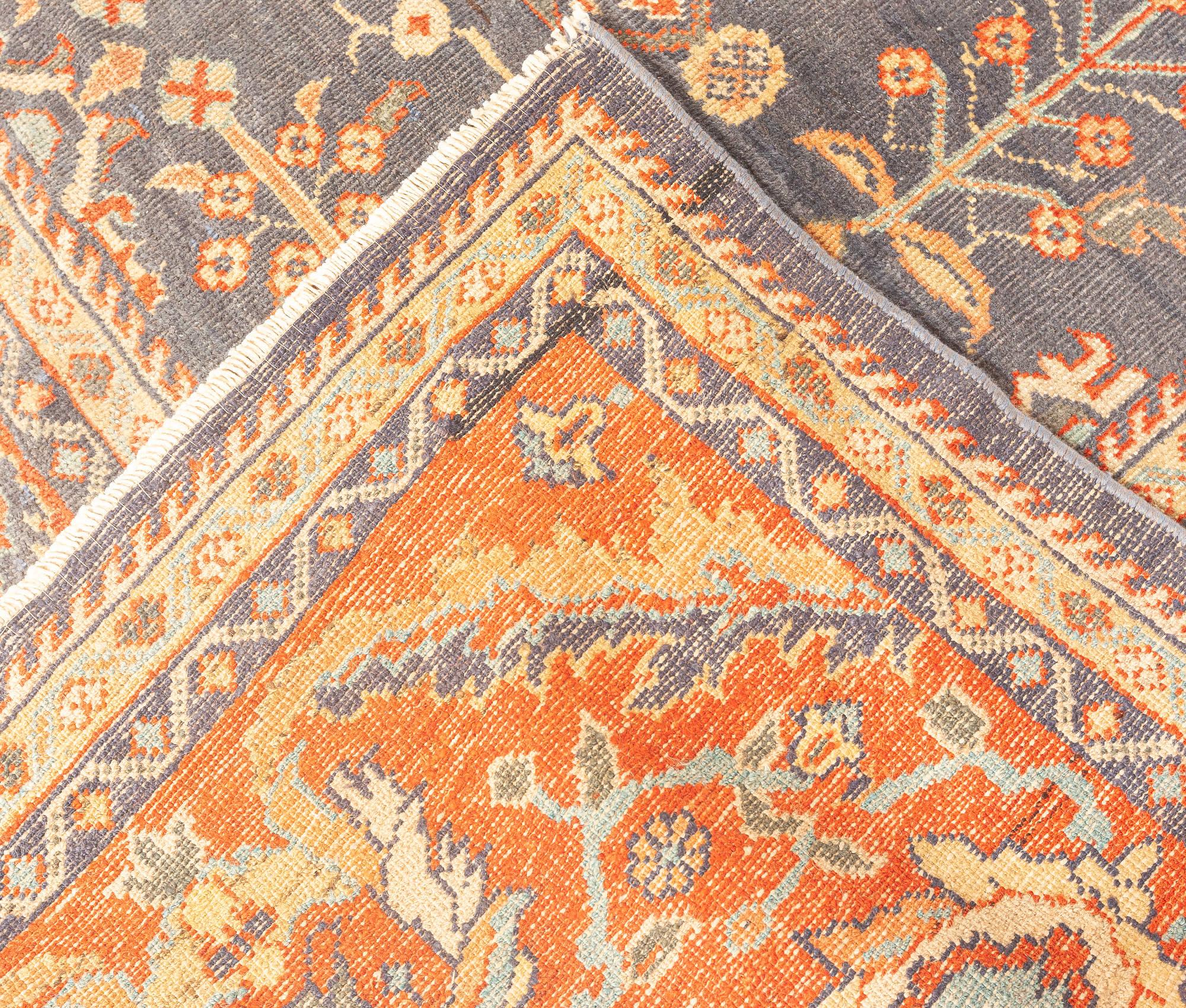 Early 20th Century Persian Sultanabad Botanic Rug For Sale 4