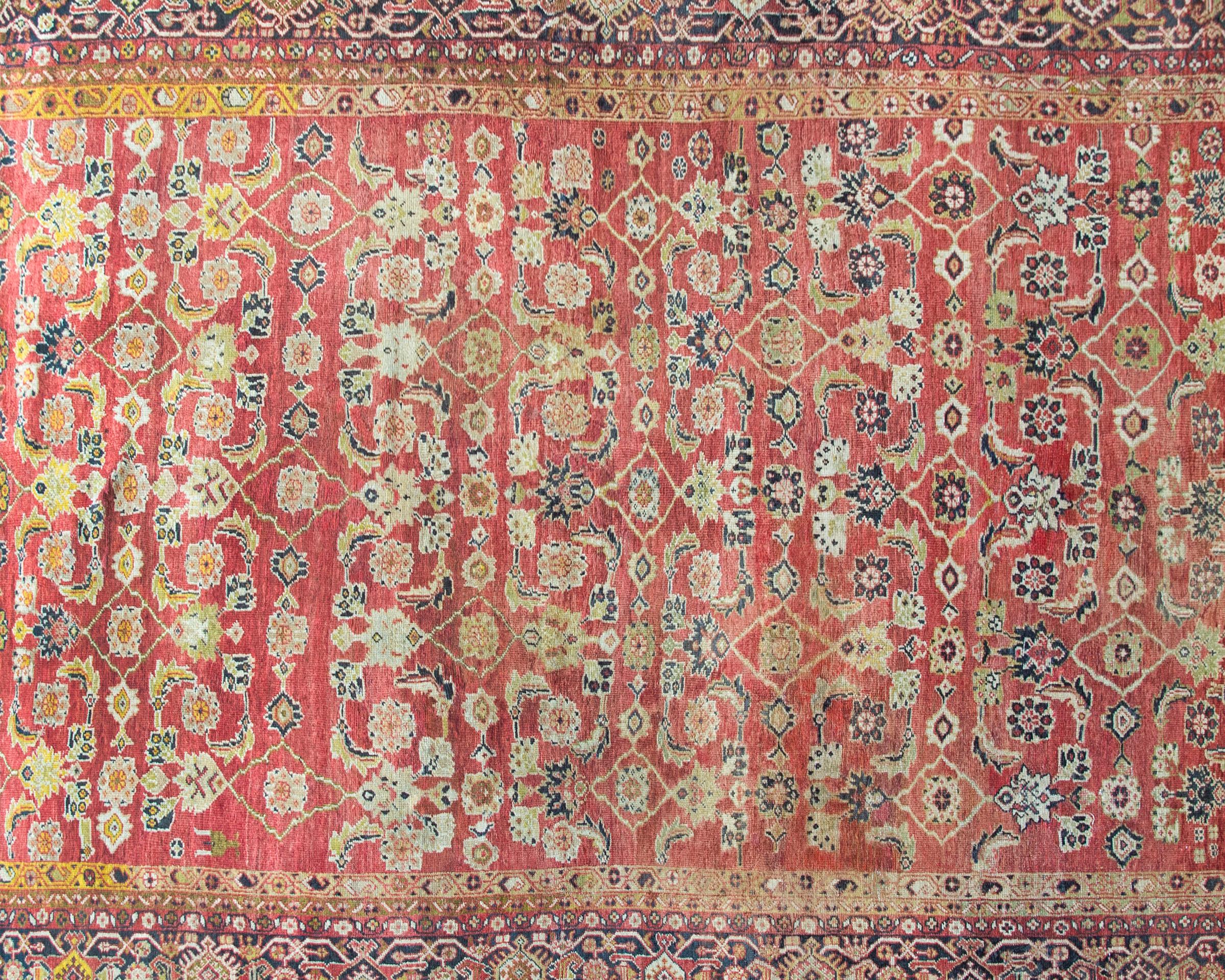 Hand-Knotted Early 20th Century Persian Sultanabad Rug For Sale