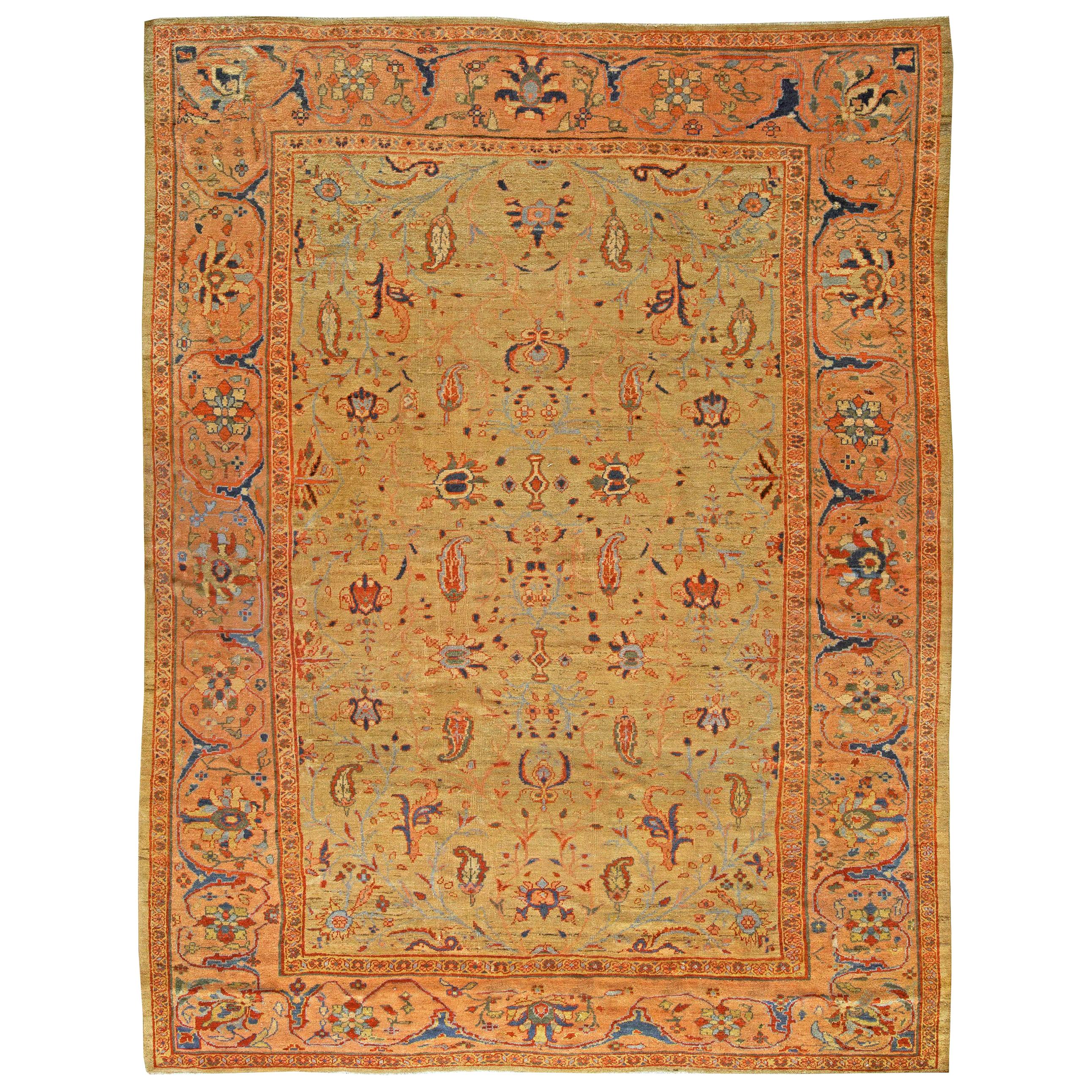 Authentic Early 20th Century Persian Sultanabad Rug For Sale