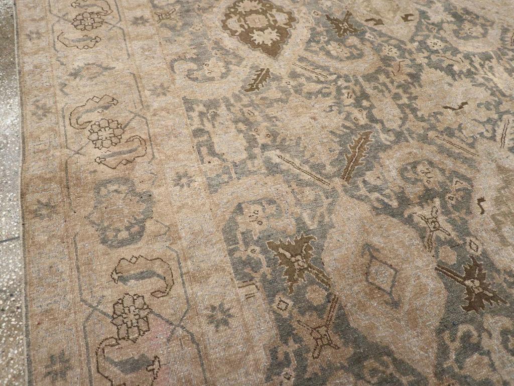 Hand-Knotted Early 20th Century Persian Tabriz Accent Carpet For Sale