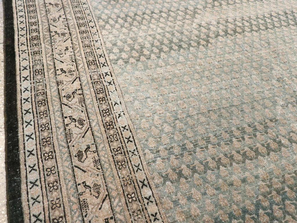 Hand-Knotted Early 20th Century Persian Tabriz Accent Carpet For Sale