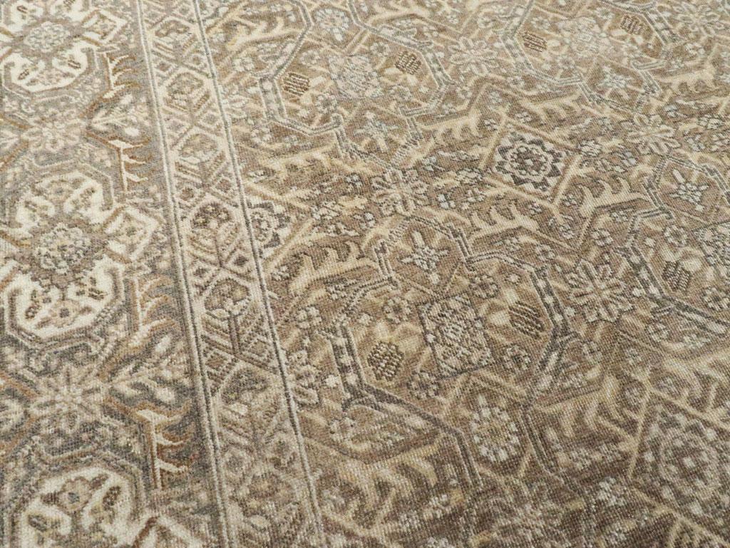 Hand-Knotted Early 20th Century Persian Tabriz Accent Carpet For Sale