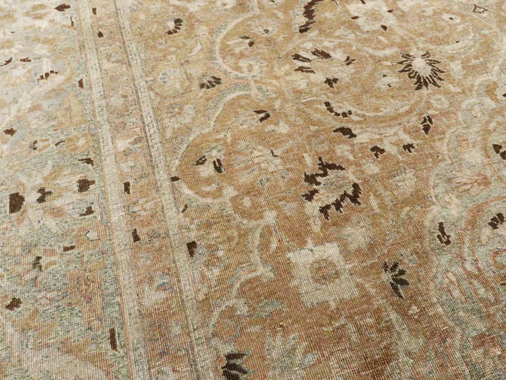 Hand-Knotted Early 20th Century Persian Tabriz Accent Carpet For Sale