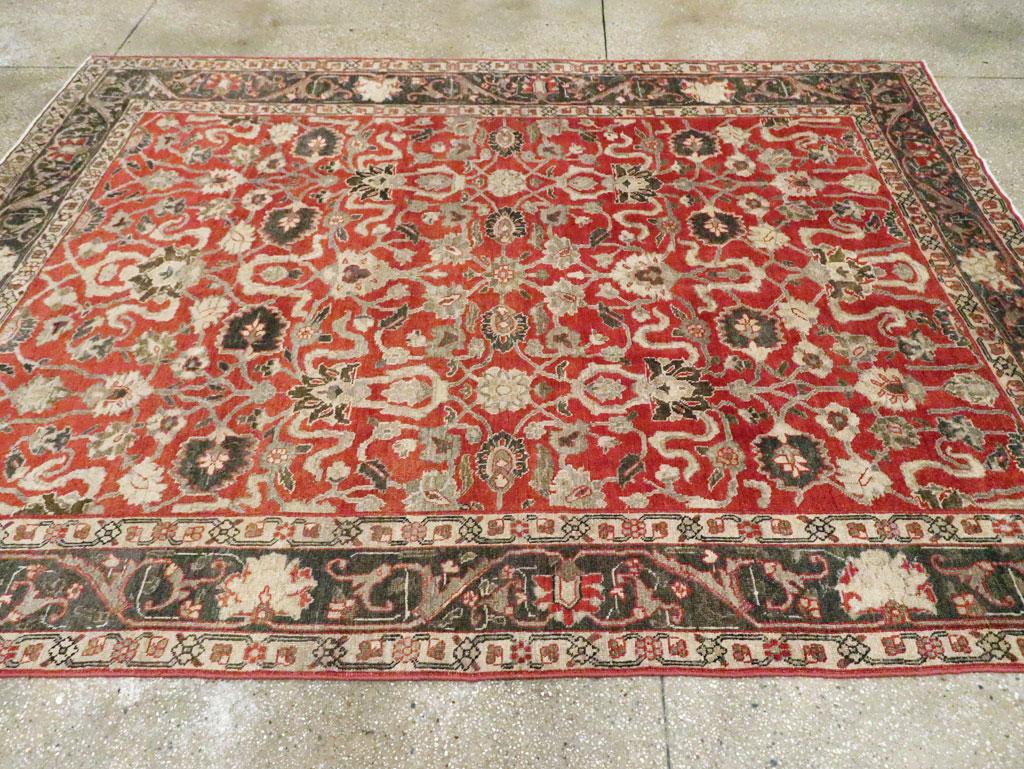 Early 20th Century Persian Tabriz Accent Carpet In Excellent Condition For Sale In New York, NY