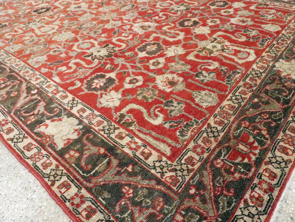 Wool Early 20th Century Persian Tabriz Accent Carpet For Sale