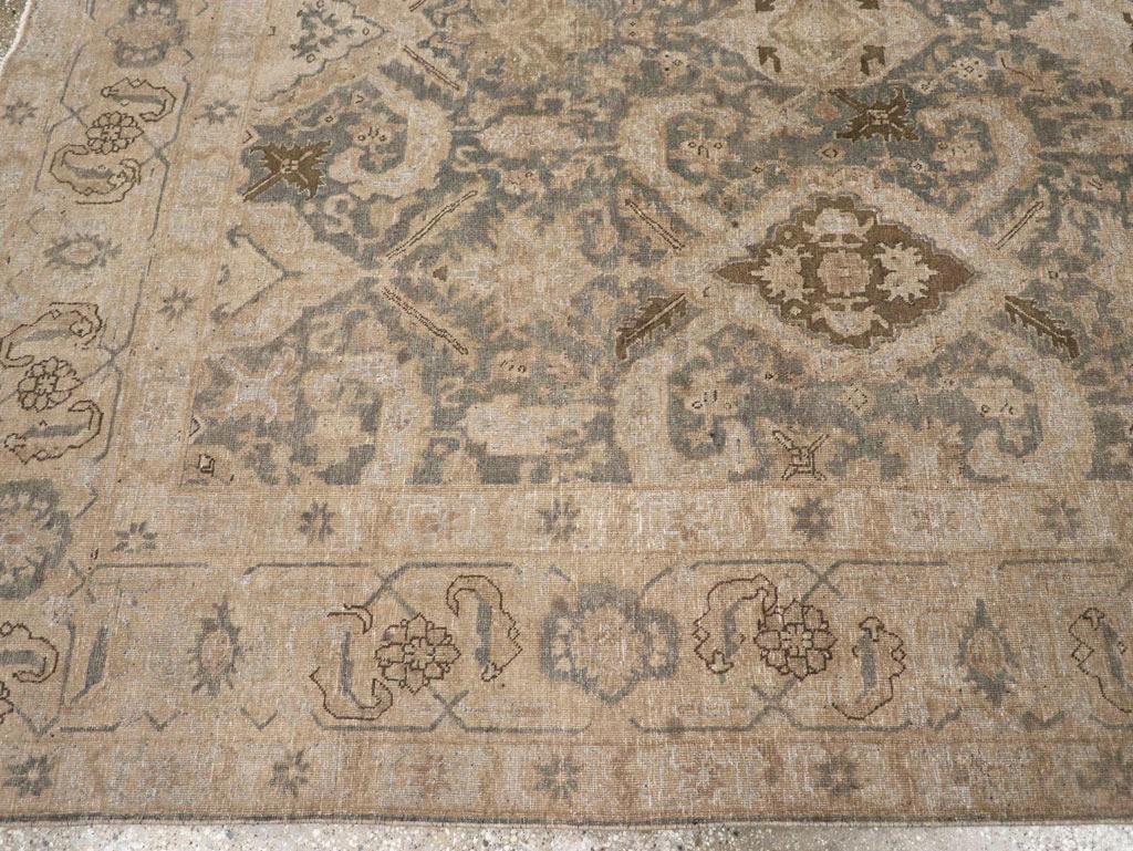 Wool Early 20th Century Persian Tabriz Accent Carpet For Sale