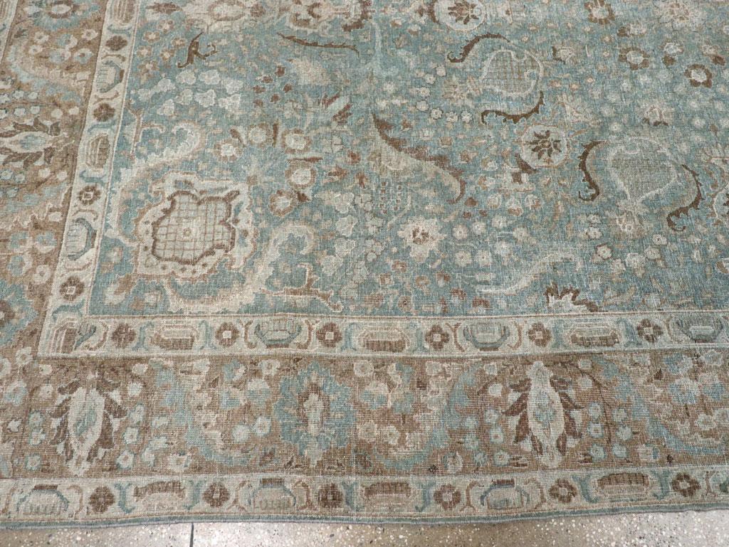Wool Early 20th Century Persian Tabriz Accent Carpet For Sale