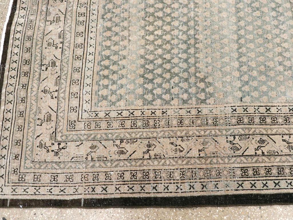Wool Early 20th Century Persian Tabriz Accent Carpet For Sale