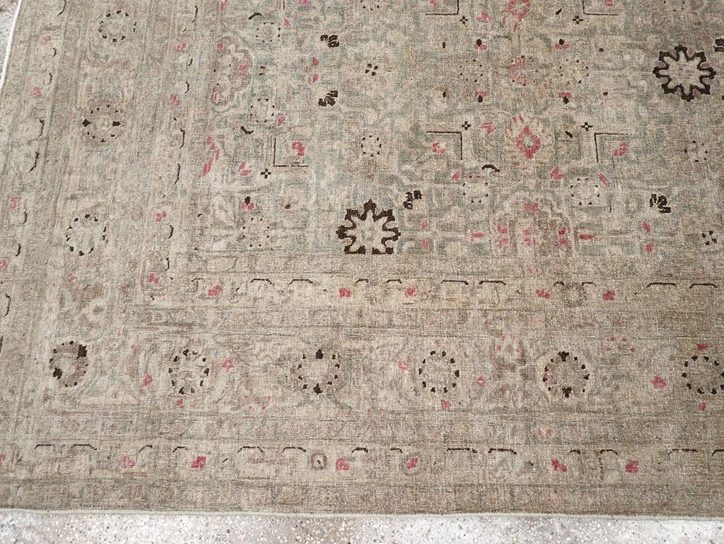 Wool Early 20th Century Persian Tabriz Accent Carpet For Sale