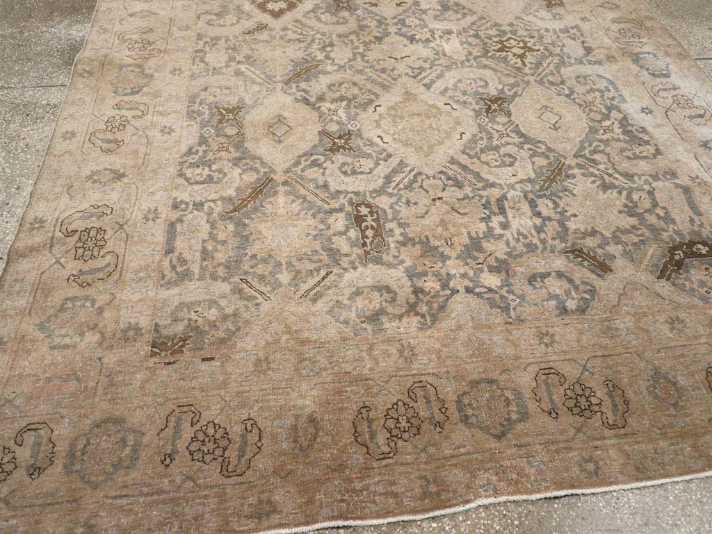 Early 20th Century Persian Tabriz Accent Carpet For Sale 1