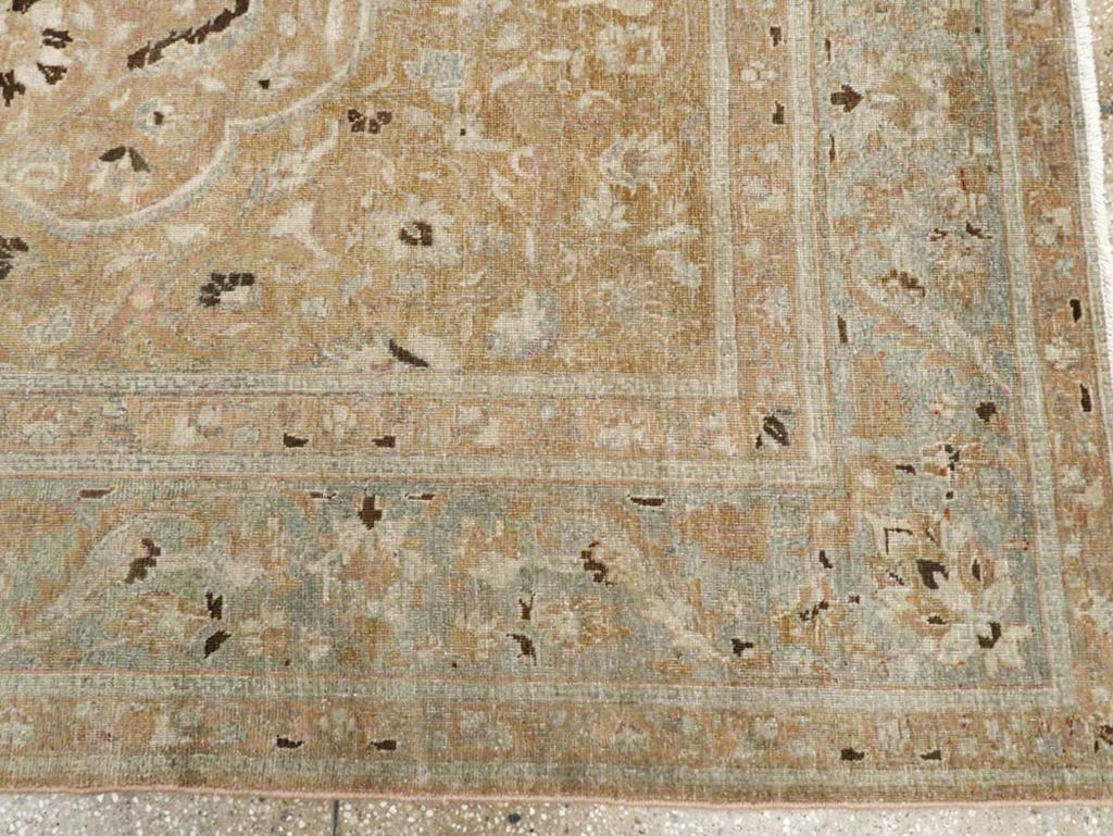 Early 20th Century Persian Tabriz Accent Carpet For Sale 1