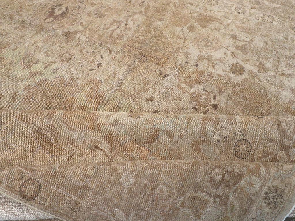 Early 20th Century Persian Tabriz Accent Carpet For Sale 2