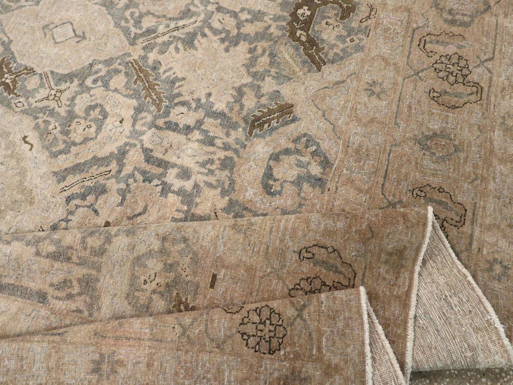 Early 20th Century Persian Tabriz Accent Carpet For Sale 2
