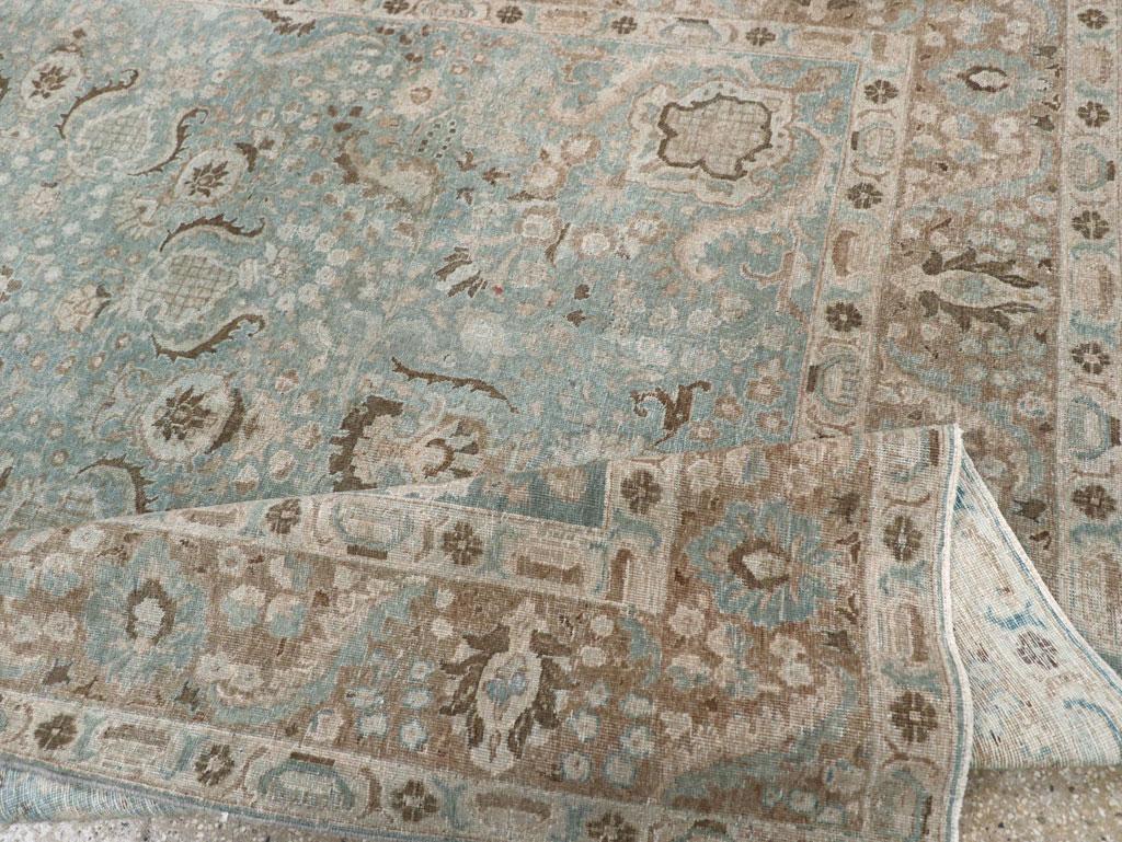 Early 20th Century Persian Tabriz Accent Carpet For Sale 2