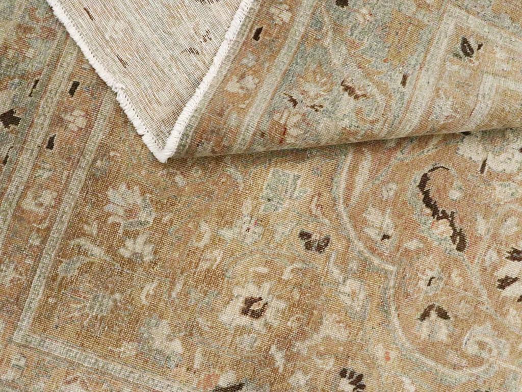 Early 20th Century Persian Tabriz Accent Carpet For Sale 2