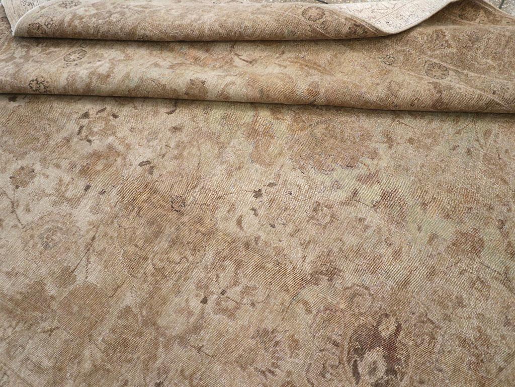 Early 20th Century Persian Tabriz Accent Carpet For Sale 3