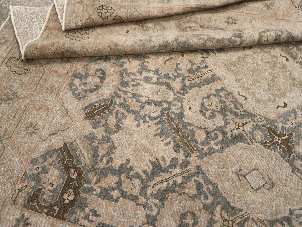 Early 20th Century Persian Tabriz Accent Carpet For Sale 3