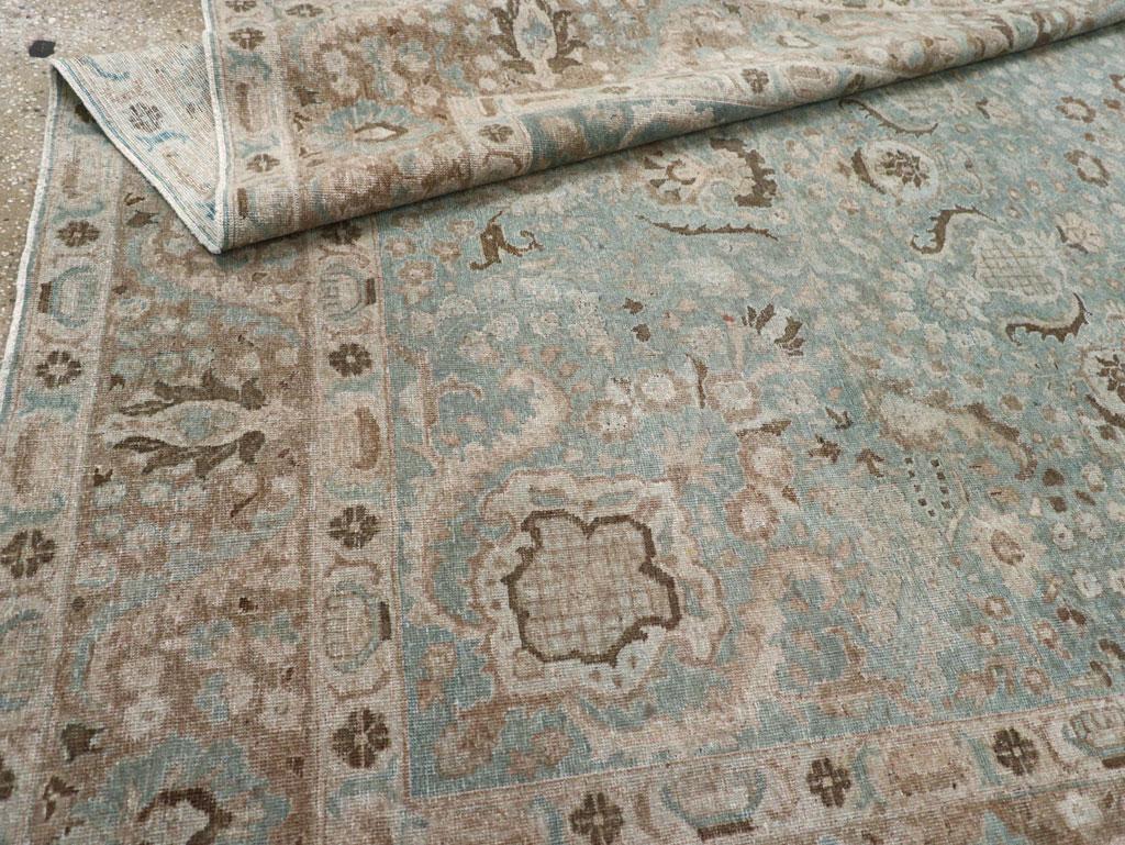 Early 20th Century Persian Tabriz Accent Carpet For Sale 3
