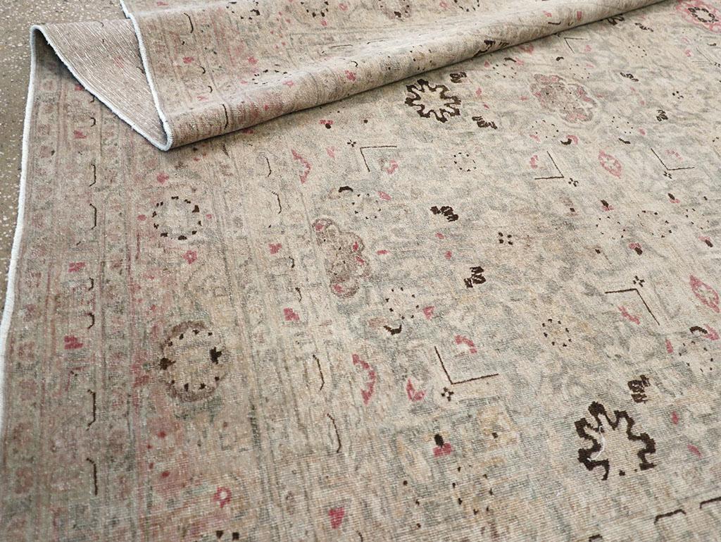 Early 20th Century Persian Tabriz Accent Carpet For Sale 3