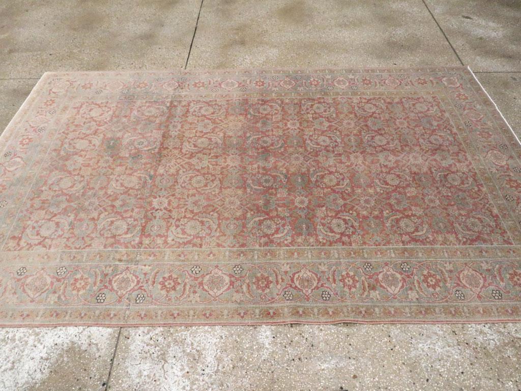 Annodato a mano Tappeto da salotto persiano Tabriz dei primi del Novecento in vendita