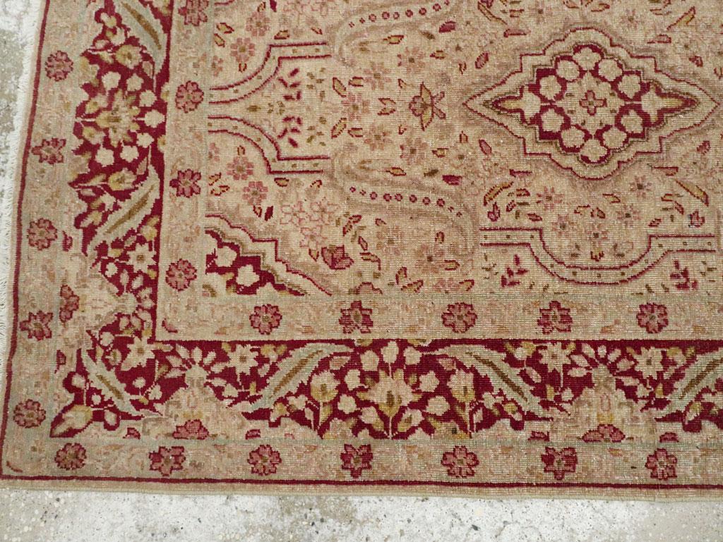 Wool Early 20th Century Persian Tabriz Accent Rug For Sale