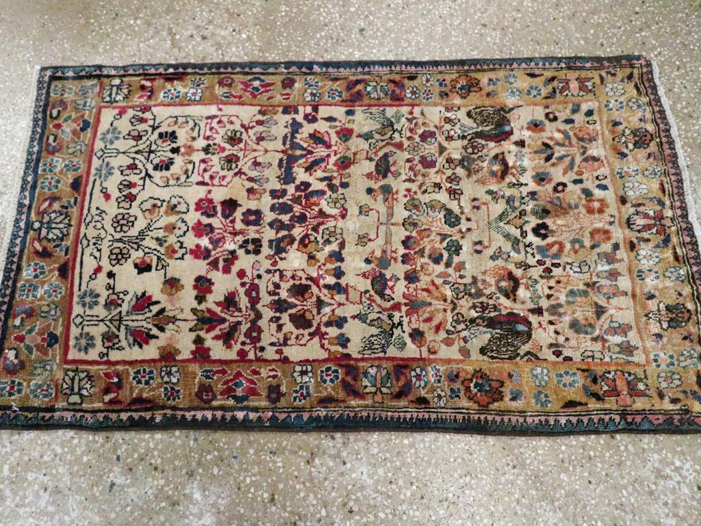Annodato a mano Tappeto pittorico persiano Tabriz dei primi del Novecento in vendita