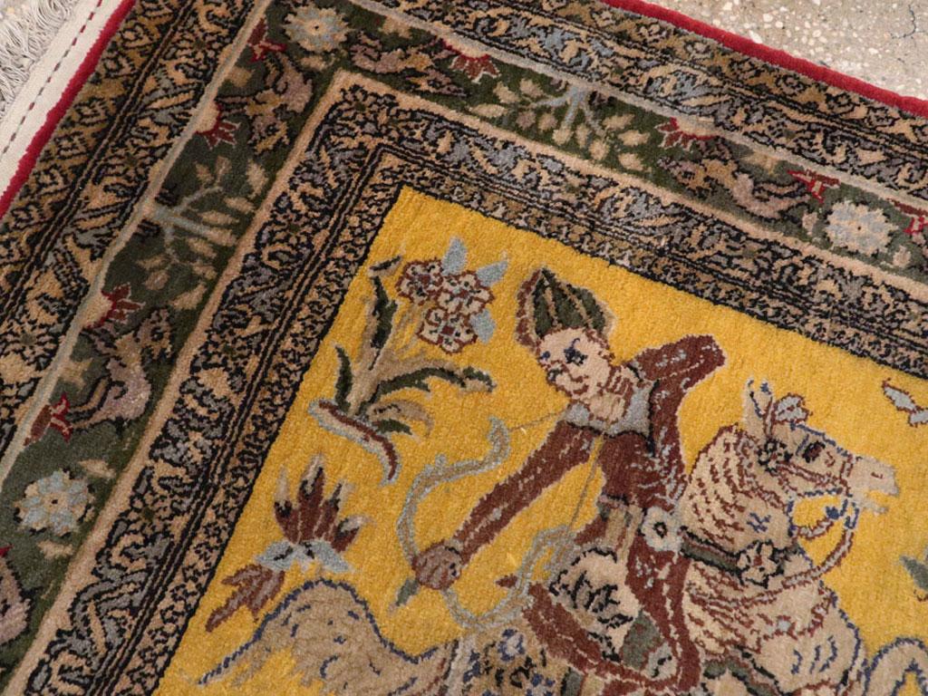Persischer Täbris-Bilderteppich, frühes 20. Jahrhundert (Handgeknüpft) im Angebot
