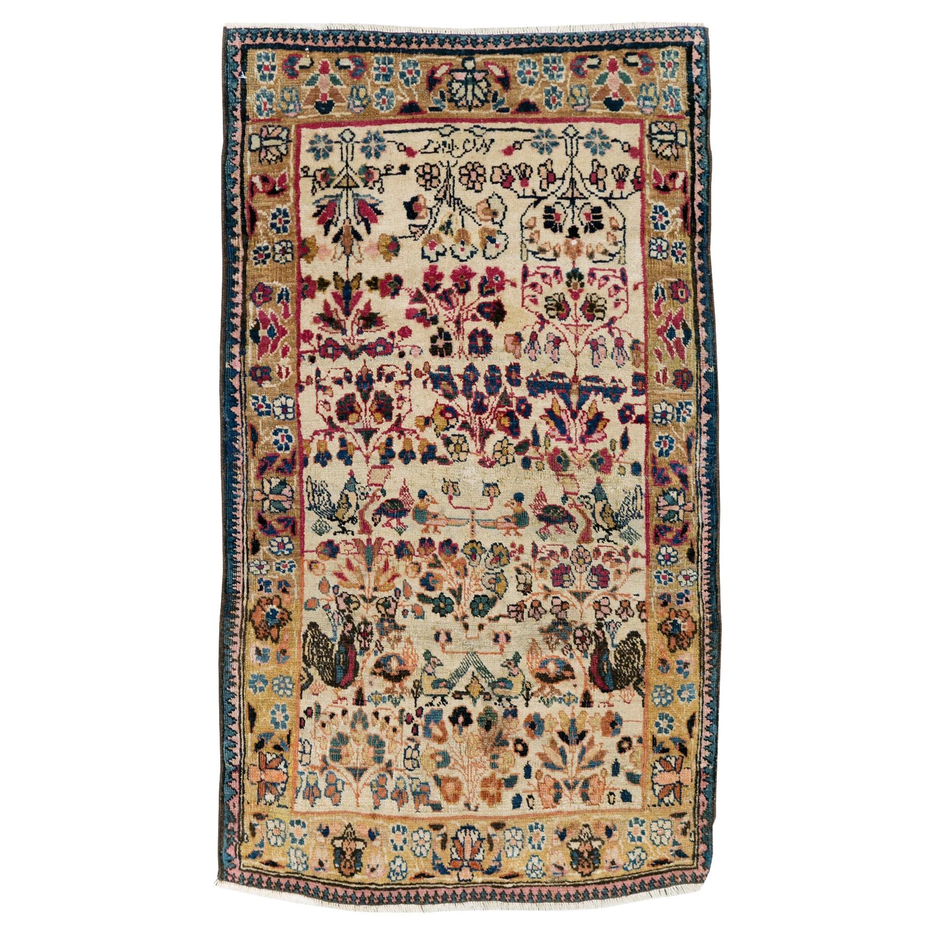 Tappeto pittorico persiano Tabriz dei primi del Novecento