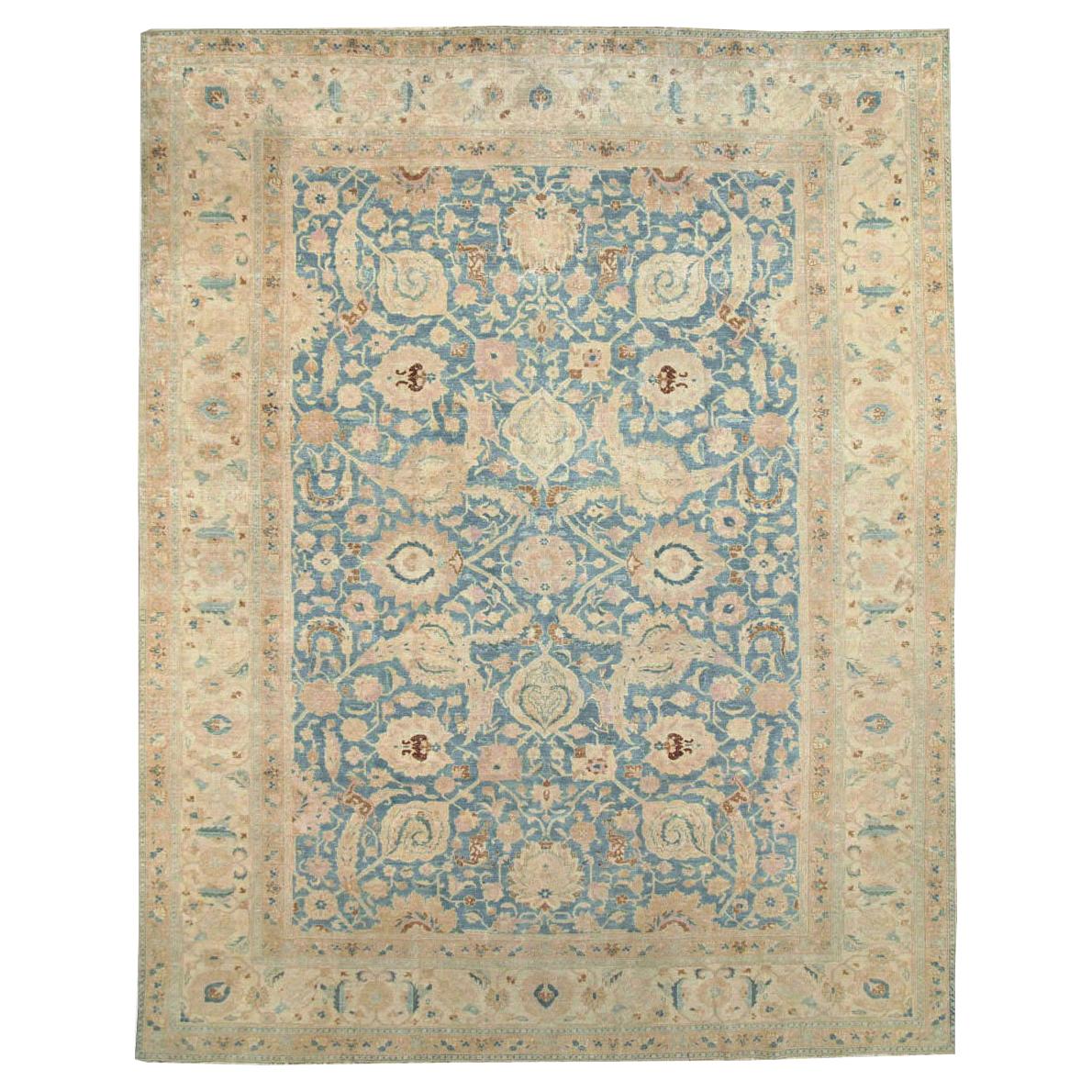 Persischer Täbriz-Teppich in Grau-Blau und Creme aus dem frühen 20. Jahrhundert im Angebot
