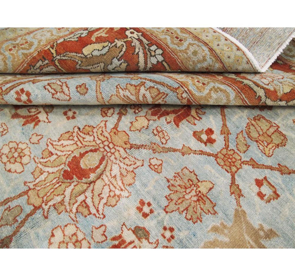 Early 20th Century Persian Tabriz Room Size Carpet in Red, Blue, and Grey For Sale 4