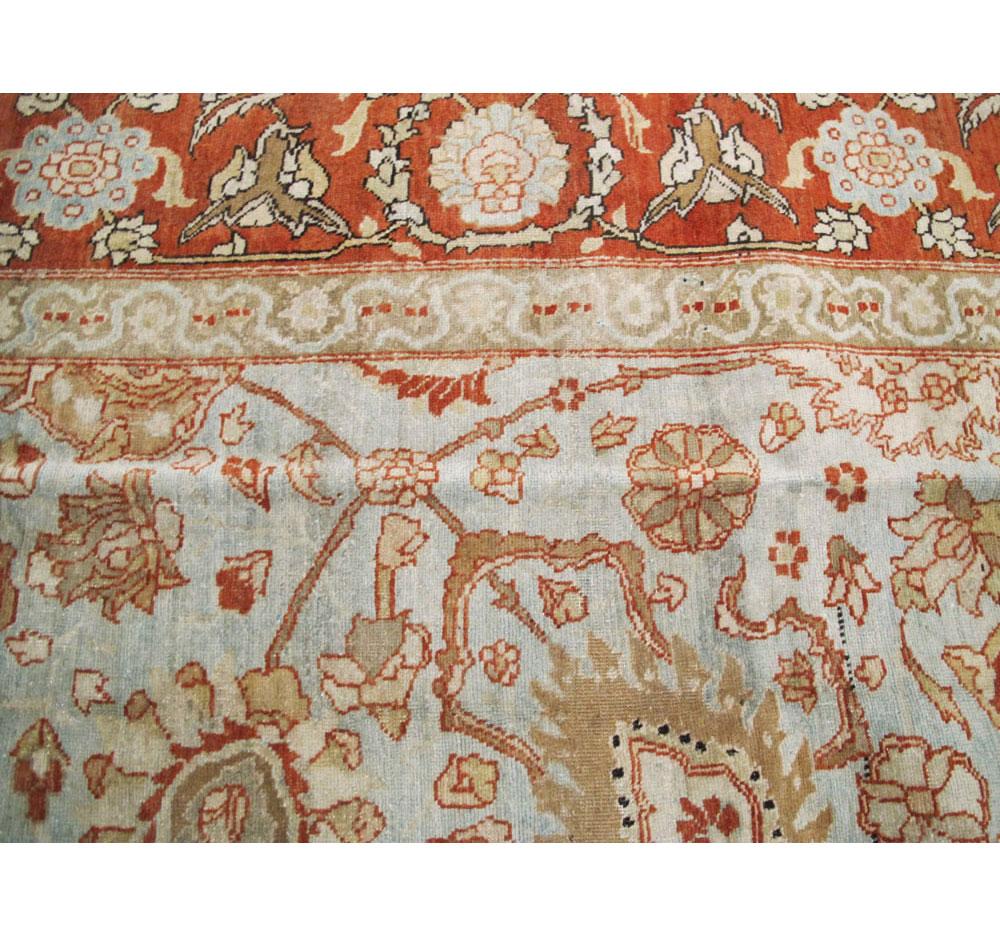 Early 20th Century Persian Tabriz Room Size Carpet in Red, Blue, and Grey For Sale 3