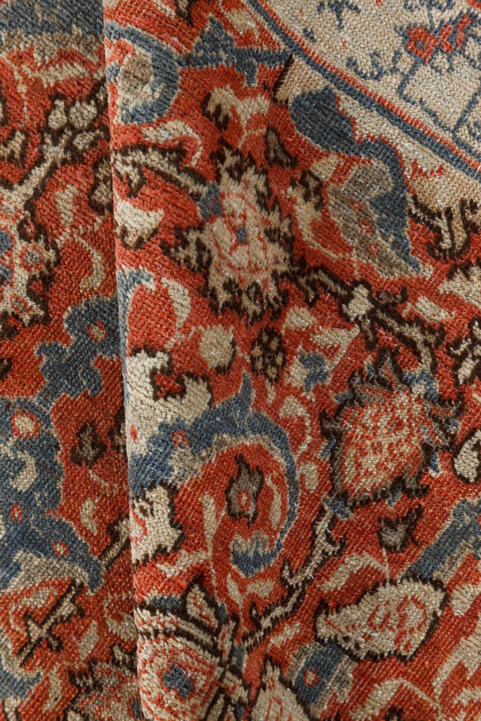 Early 20th century Persian Tabriz red handmade wool rug
Size: 8'8