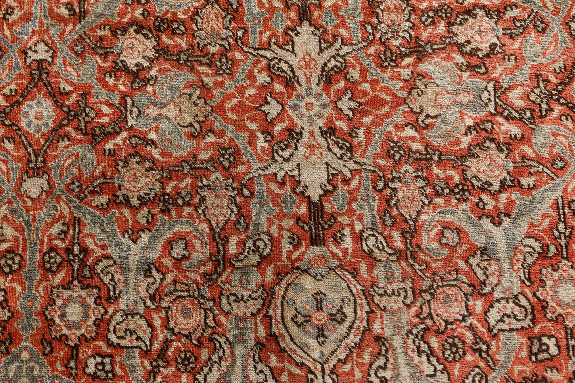 Hand-Knotted Early 20th Century Persian Tabriz Handmade Wool Rug For Sale