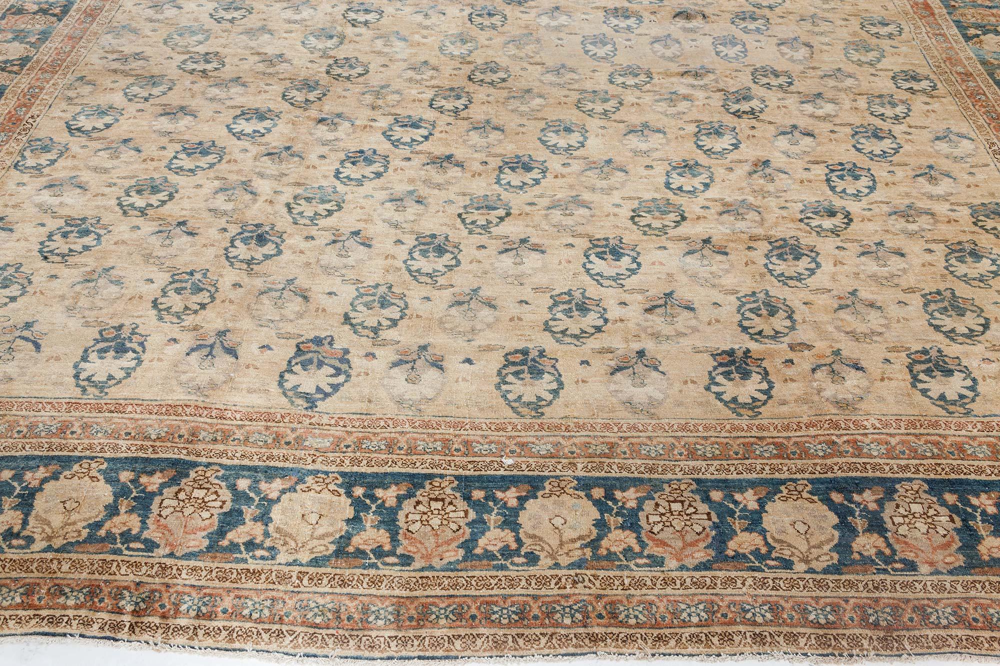 Early 20th Century Persian Tabriz Botanic Wool Rug For Sale 1