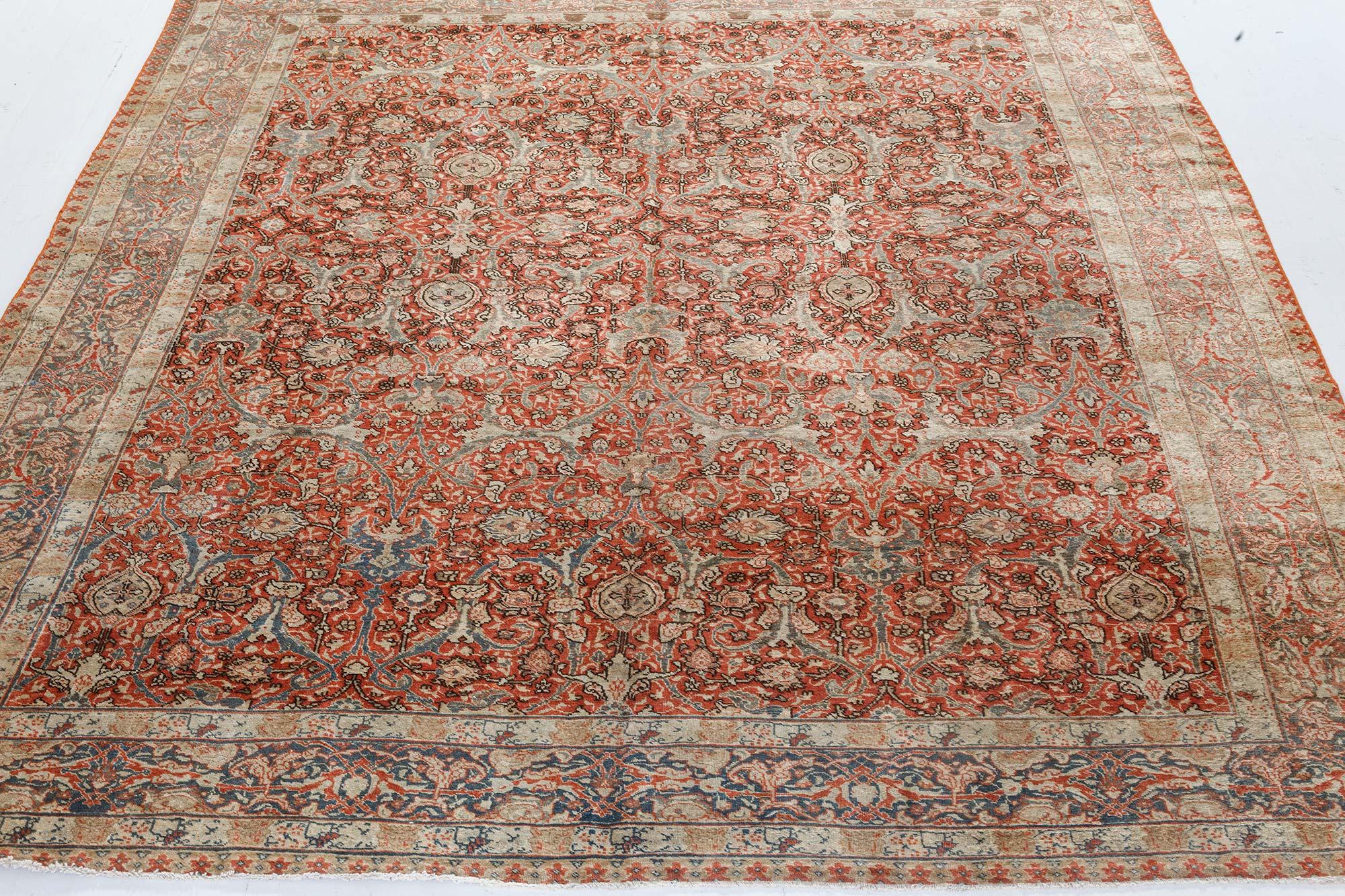 Early 20th Century Persian Tabriz Handmade Wool Rug For Sale 2