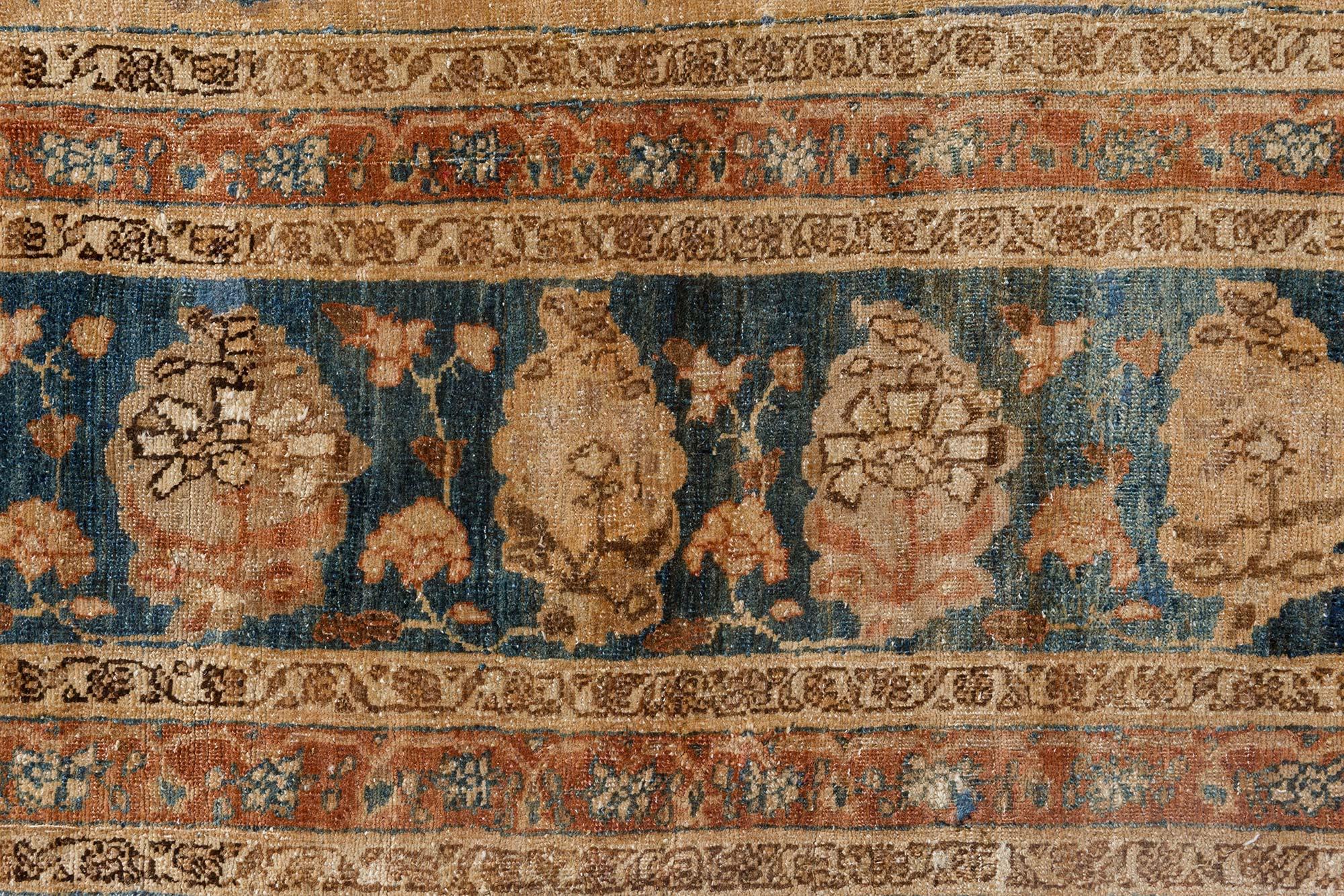 Early 20th Century Persian Tabriz Botanic Wool Rug For Sale 3