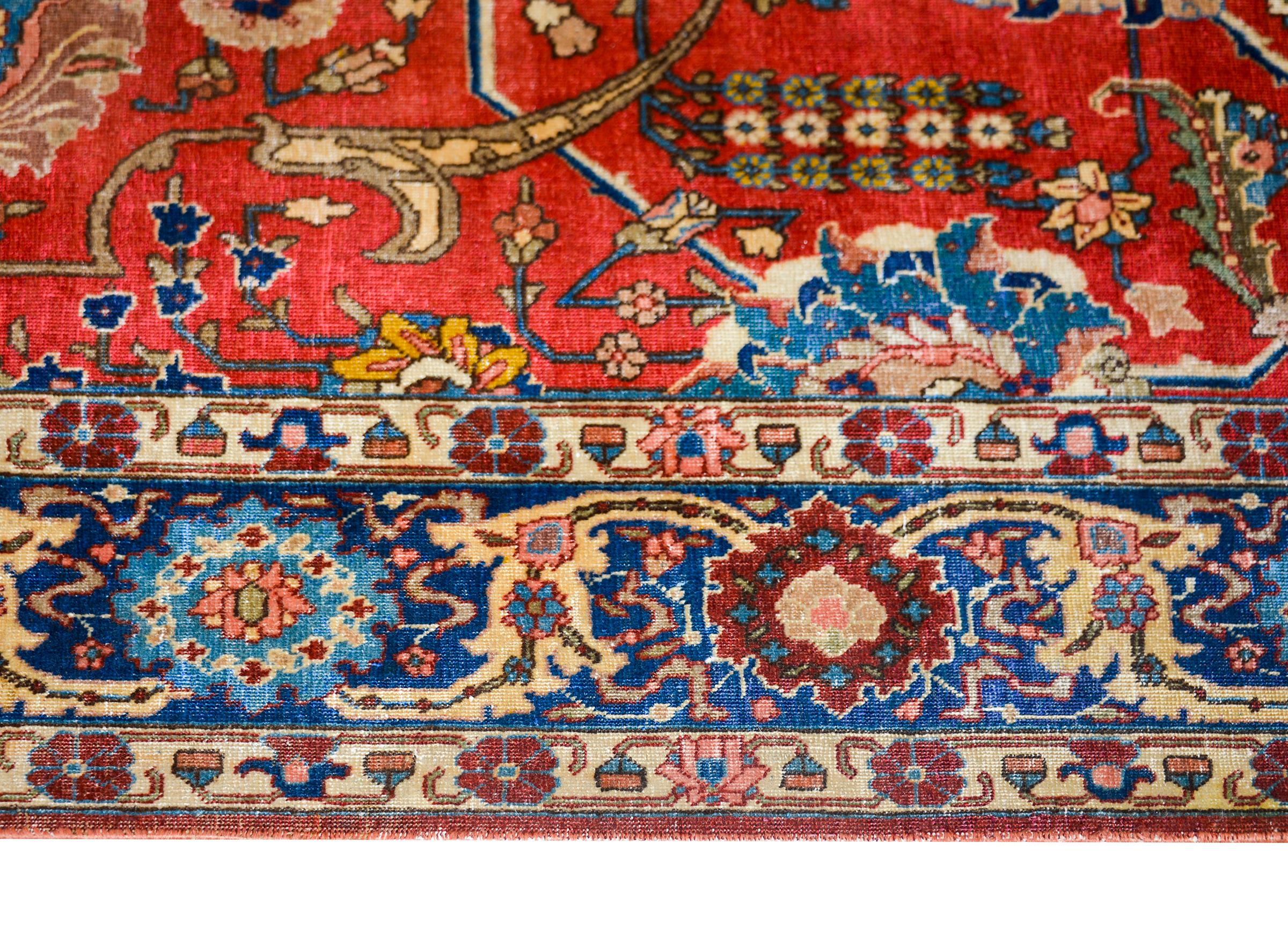 Wool Early 20th Century Persian Tabriz Rug For Sale