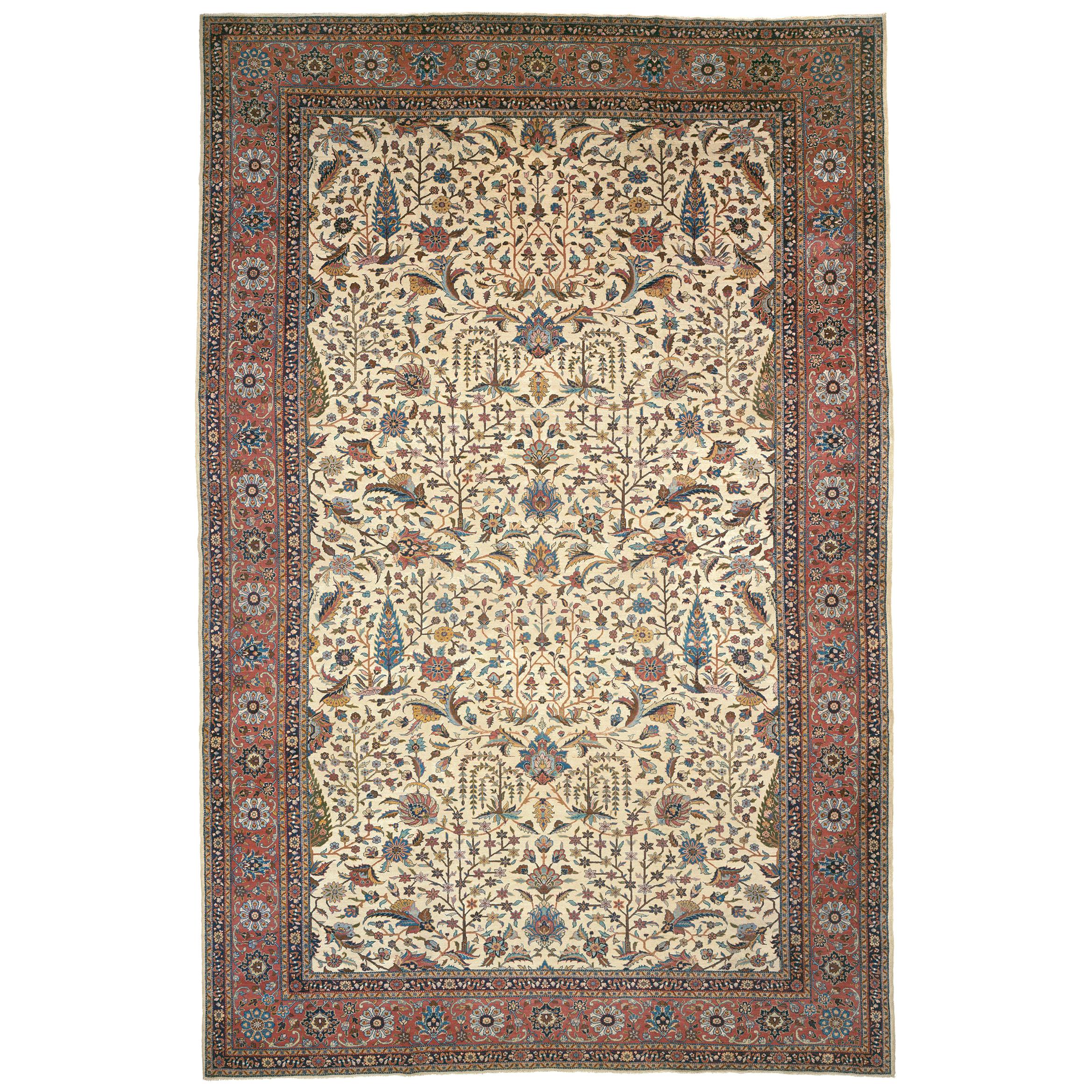 Early 20th Century Persian Tabriz Rug For Sale