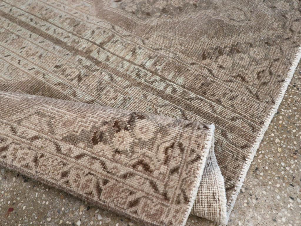 Early 20th Century Persian Tabriz Throw Rug For Sale 2