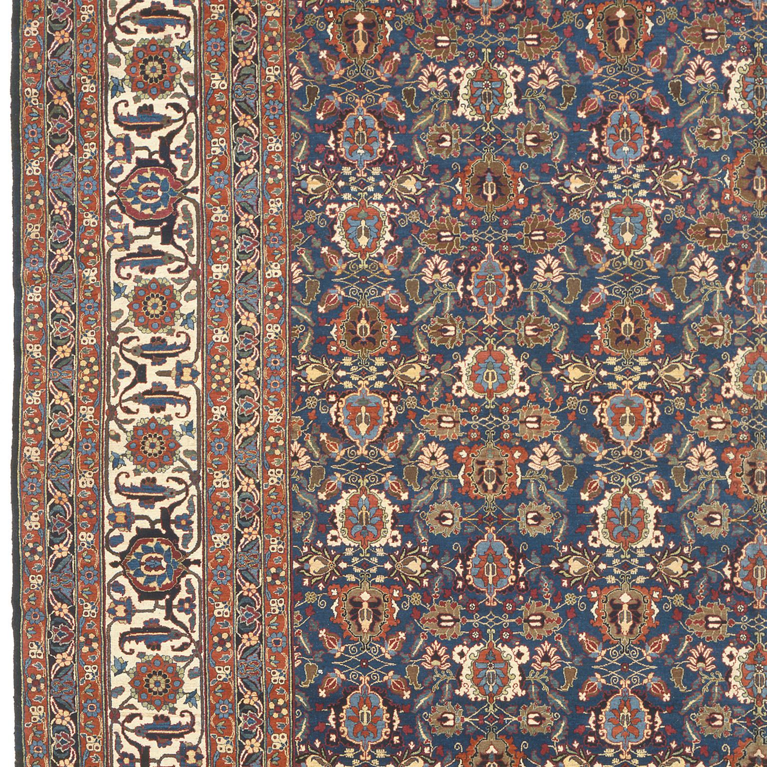 Wool Early 20th Century Persian Tehran Rug For Sale