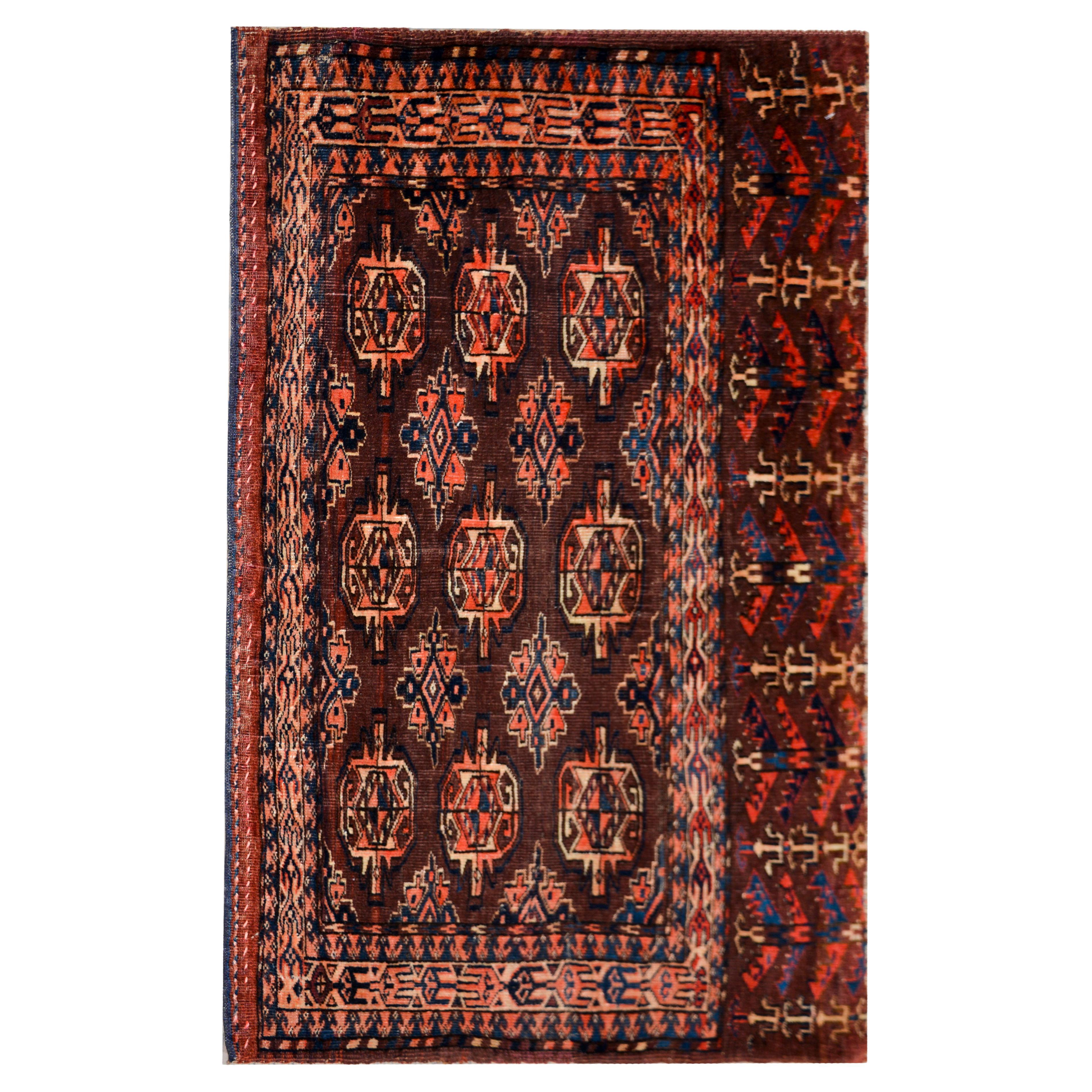 Early 20th Century Persian Teke Rug For Sale